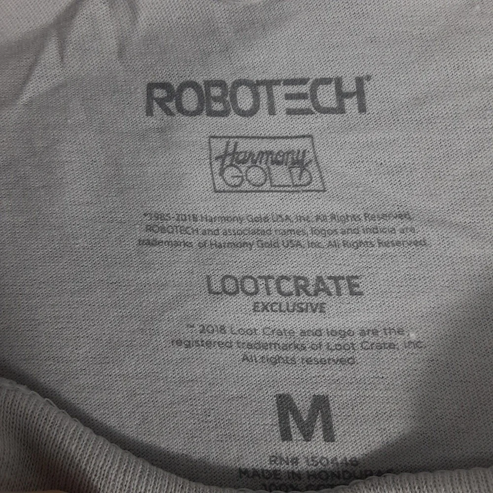 Robotech Loot Crate Exclusive Graphic T-Shirt Mens Medium Gray Anime Sci-Fi 2018